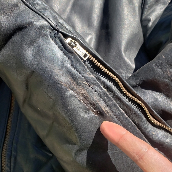 50s Vintage Moto Biker Leather Jacket Medium Black - Picture 11 of 11